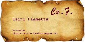 Csiri Fiametta névjegykártya